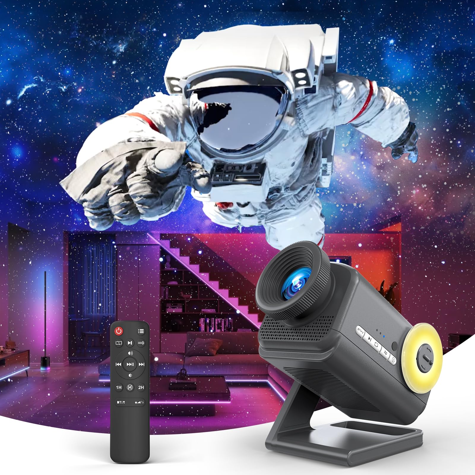 anysun Proiettore Stelle Galassia 3D, 60 Temi e Altoparlante Bluetooth | Telecomando, Luce Notturna, Proiettore Soffitto Aurora Boreale e Nebulose per Camera da Letto, Bambini, Adulti, Regalo