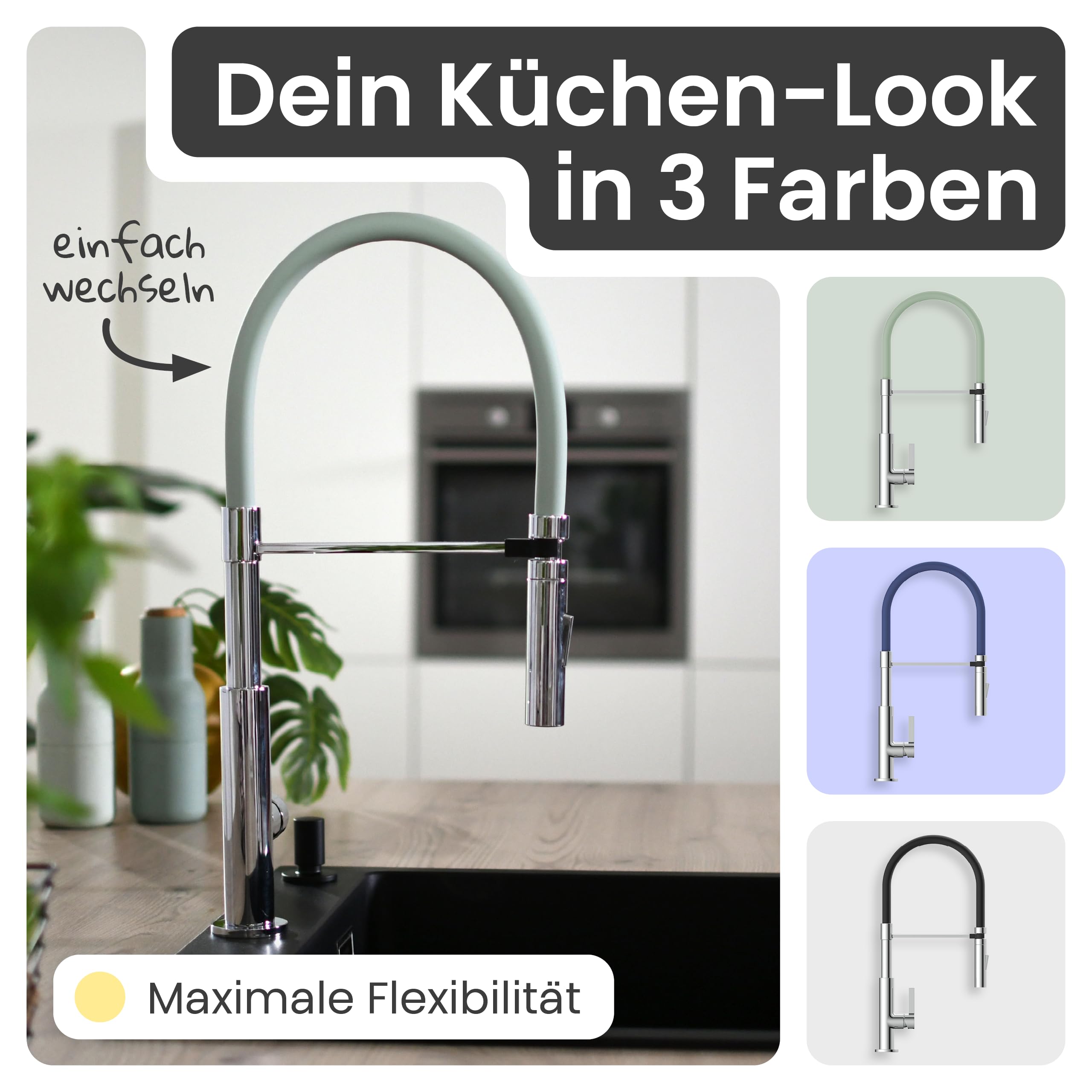 instmaier Nova | Wasserhahn Küche | flexibel | mit 2 Strahlarten | Chrom | Küchenarmatur | einfache Montage | Mischbatterie | Spültischarmatur | Einhebelmischer | Armatur | für Doppelspülbecken