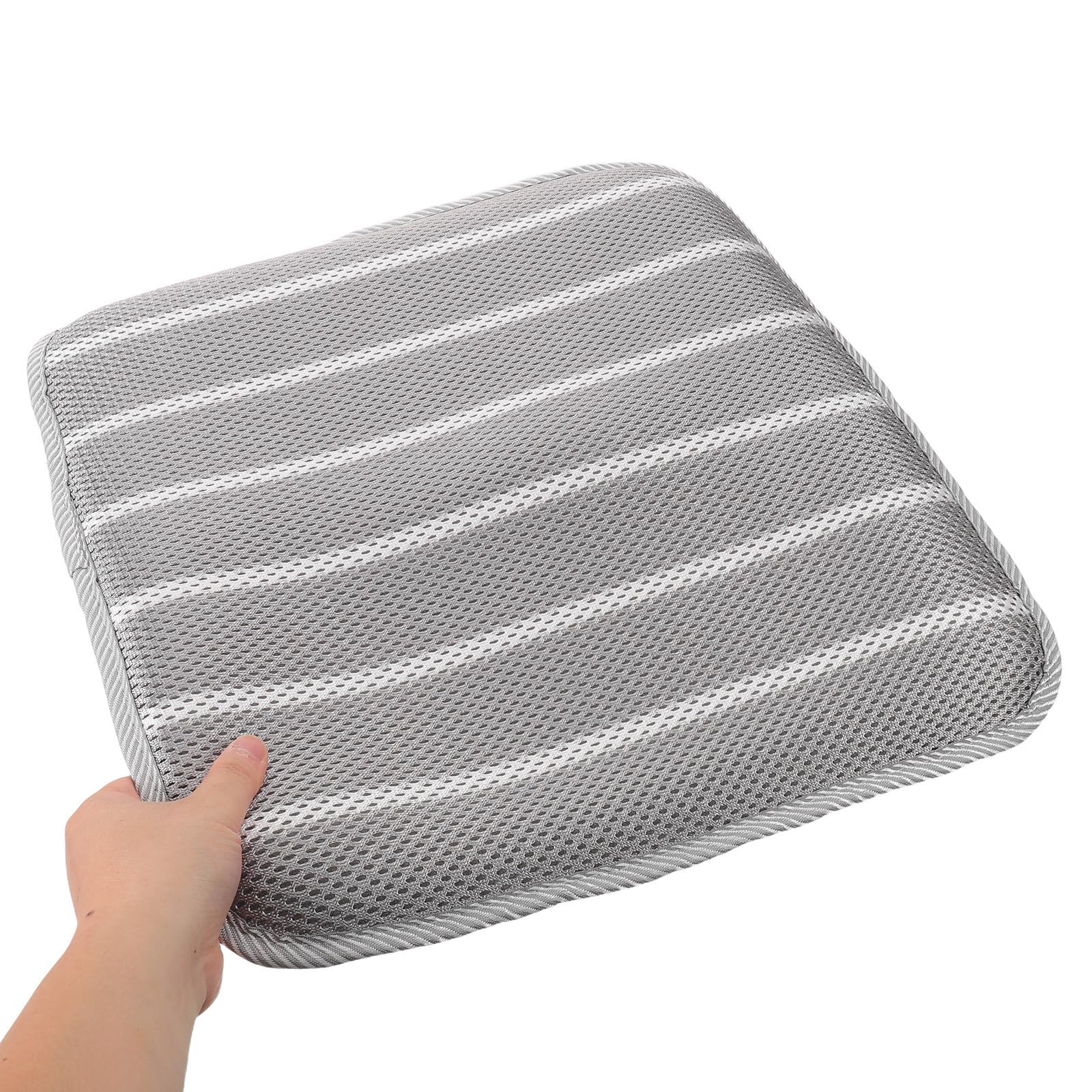 Anneome Cuscino per sedia in poliestere: cuscino a righe 3D air mesh, 45x45x3 cm, antiscivolo, ad asciugatura rapida, per per anziani