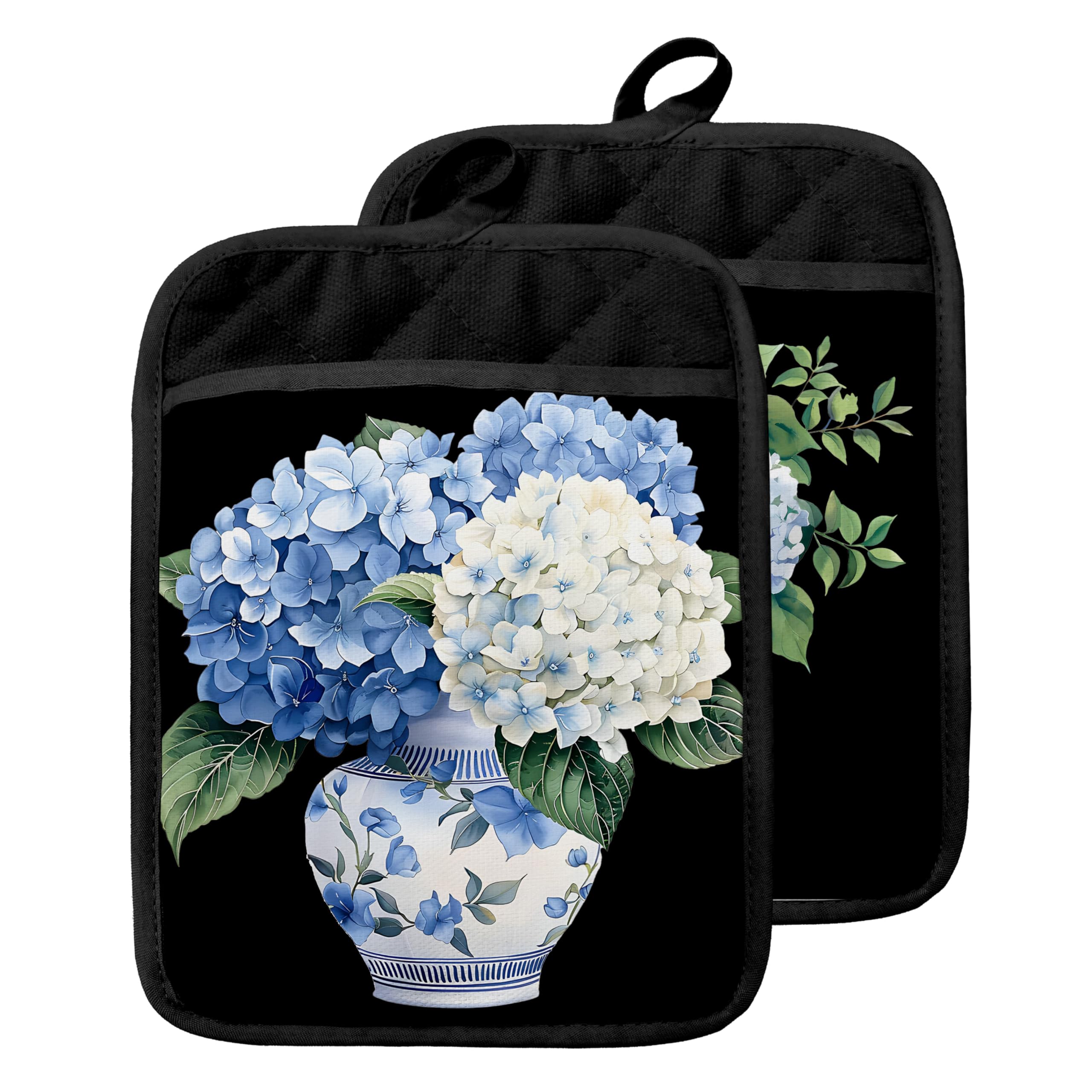 Soporte para ollas de hortensias Chinoiserie, almohadilla de alta calidad