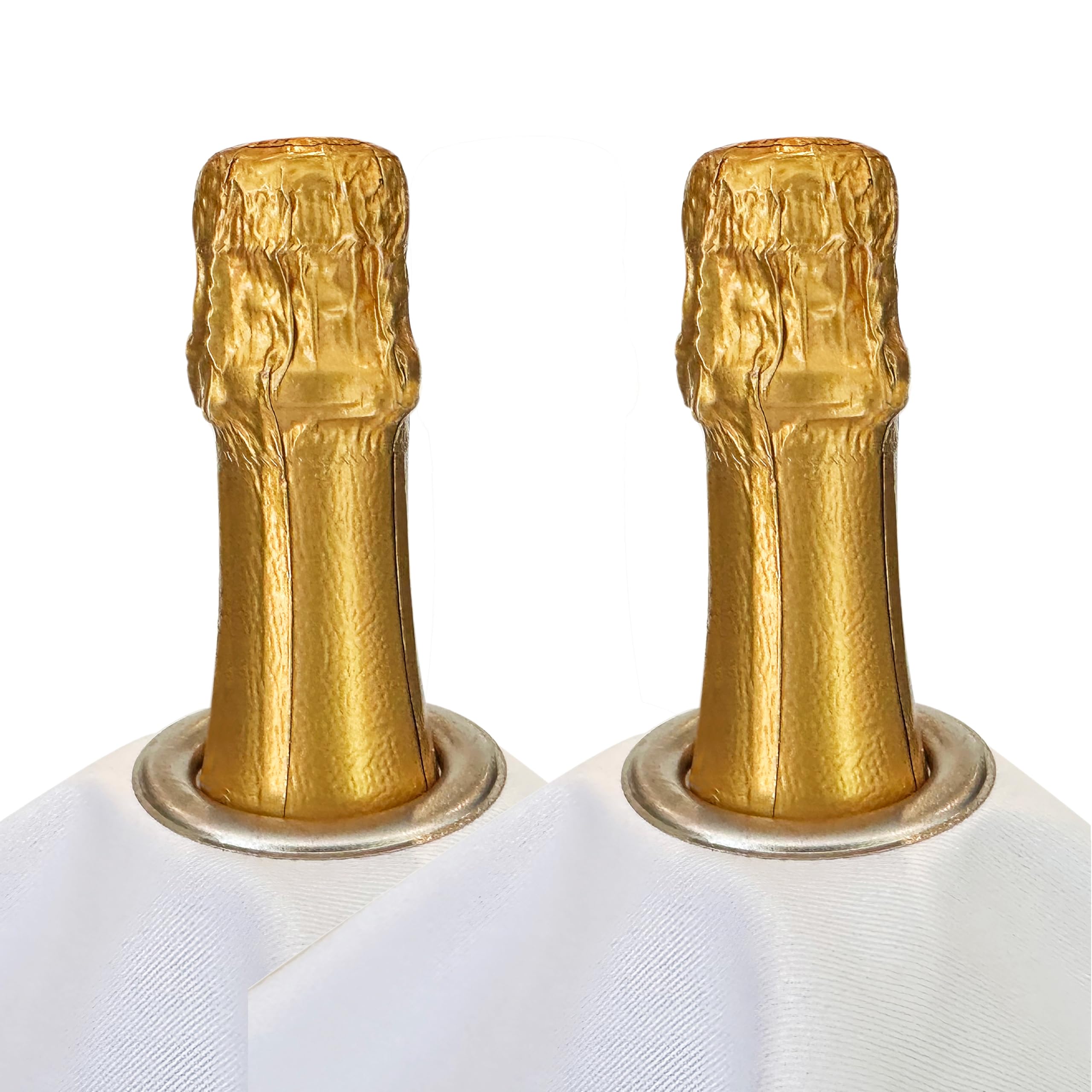 Chiffon à bouteille en coton lot de 2 avec anneau argent pour seaux à glace