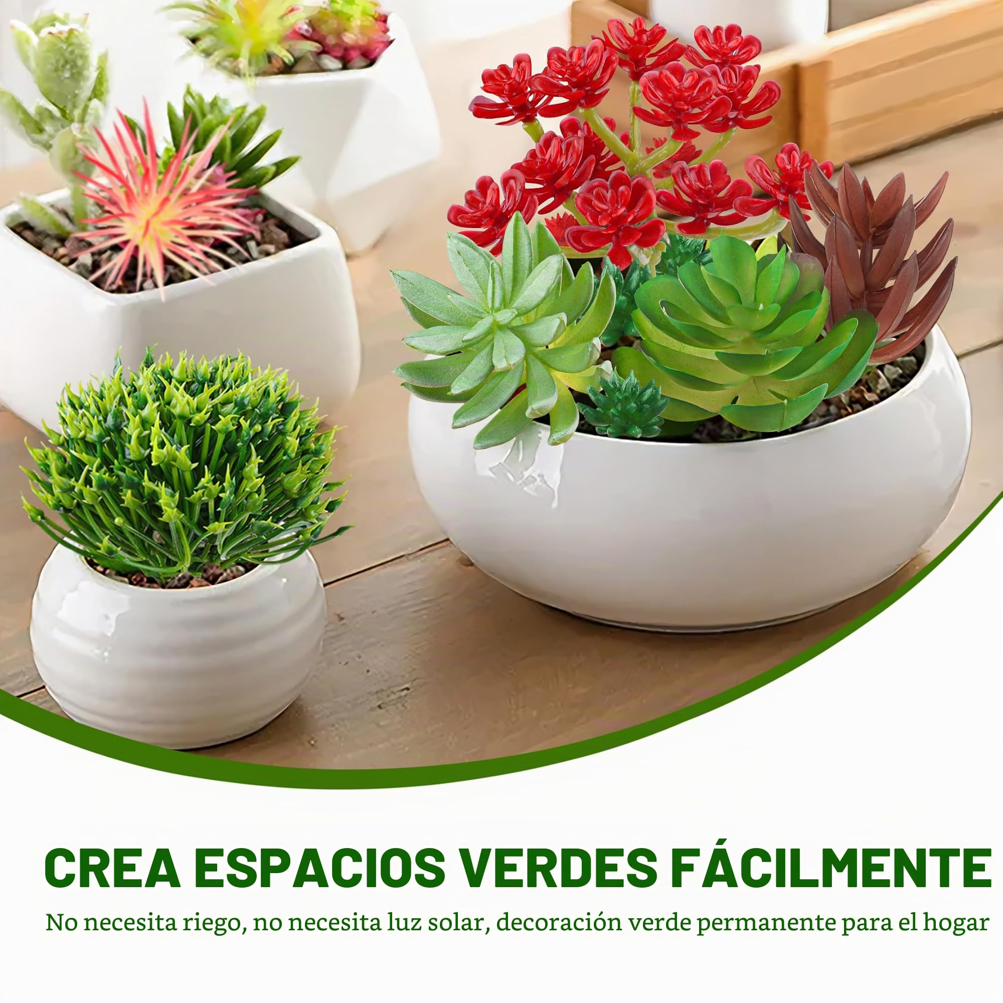 QUOZUO 16 Piezas Suculentas Artificiales Pequeñas Decorativas Mini Plantas Falsas Variadas Adornos Suculentas para Decoración Mesa Hogar Oficina Baño Cocina Balcón