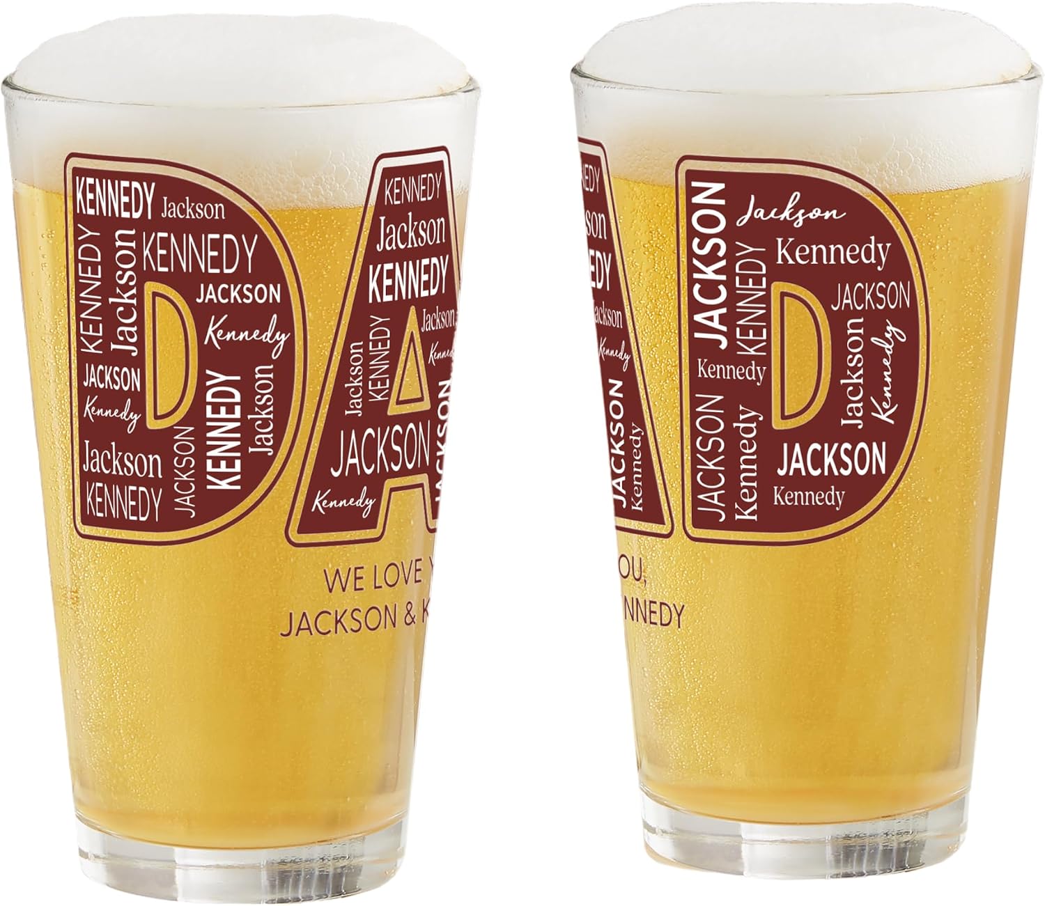Personalized Dad Beer Can Glass - Custom Father's Day Gift - Personalized 16oz Beer Can Glass For Dad, Custom Beer Glasses for Dads, Fathers Day Beer Can Glass Gift, Gifts For Him