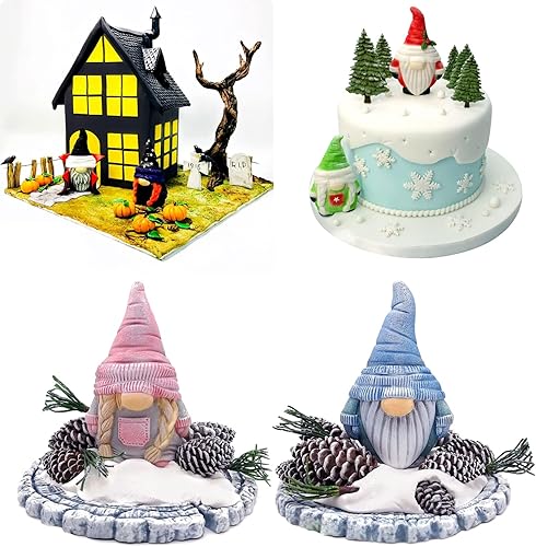 Miniatura 5 de 2 moldes de fondant de gnomo de Navidad, muñeca enana, molde de silicona para decoración de pasteles de chocolate para Navidad, fiesta de
