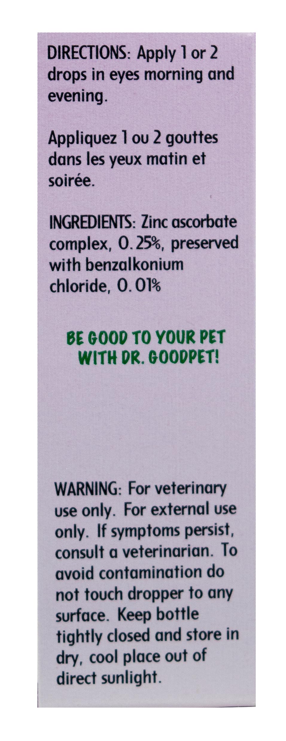 Dr. Goodpet Eye-C All-Natural Eye Drops for Dogs, Cats | Human Quality Zinc & Vitamin C | Veterinarian Recommended Eye Care | Soothe, Wash, and Moisturize Pet Eyes | Made in the USA — Amazon image 6