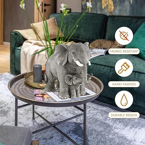 Miniatura 5 de Estatua de elefante – Decoración de elefante – Regalos para mamá – Regalos de elefante para mujer – Decoración del hogar, estantería de oficina