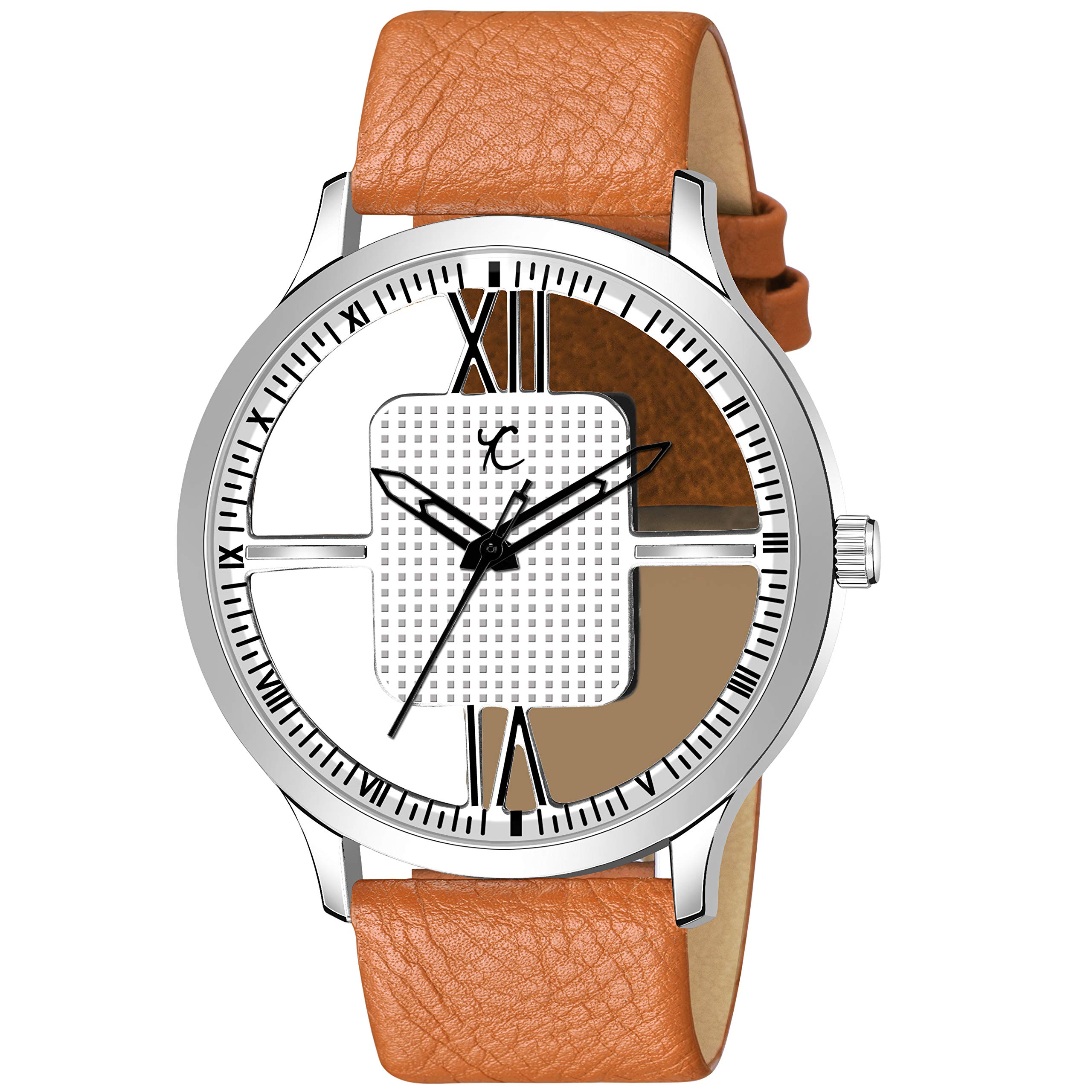 YOUTH CLUB Unique and Latest Designed Transparent dial with Tan Colour Leather Strap Analogue Watch for Men and Boys (TAN) (B08P1K6GYC) Amazon Price History, Amazon Price Tracker