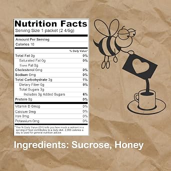 Bee My Honey Pure Granulated Honey Packets Individual Honey Crystal Packets (120)