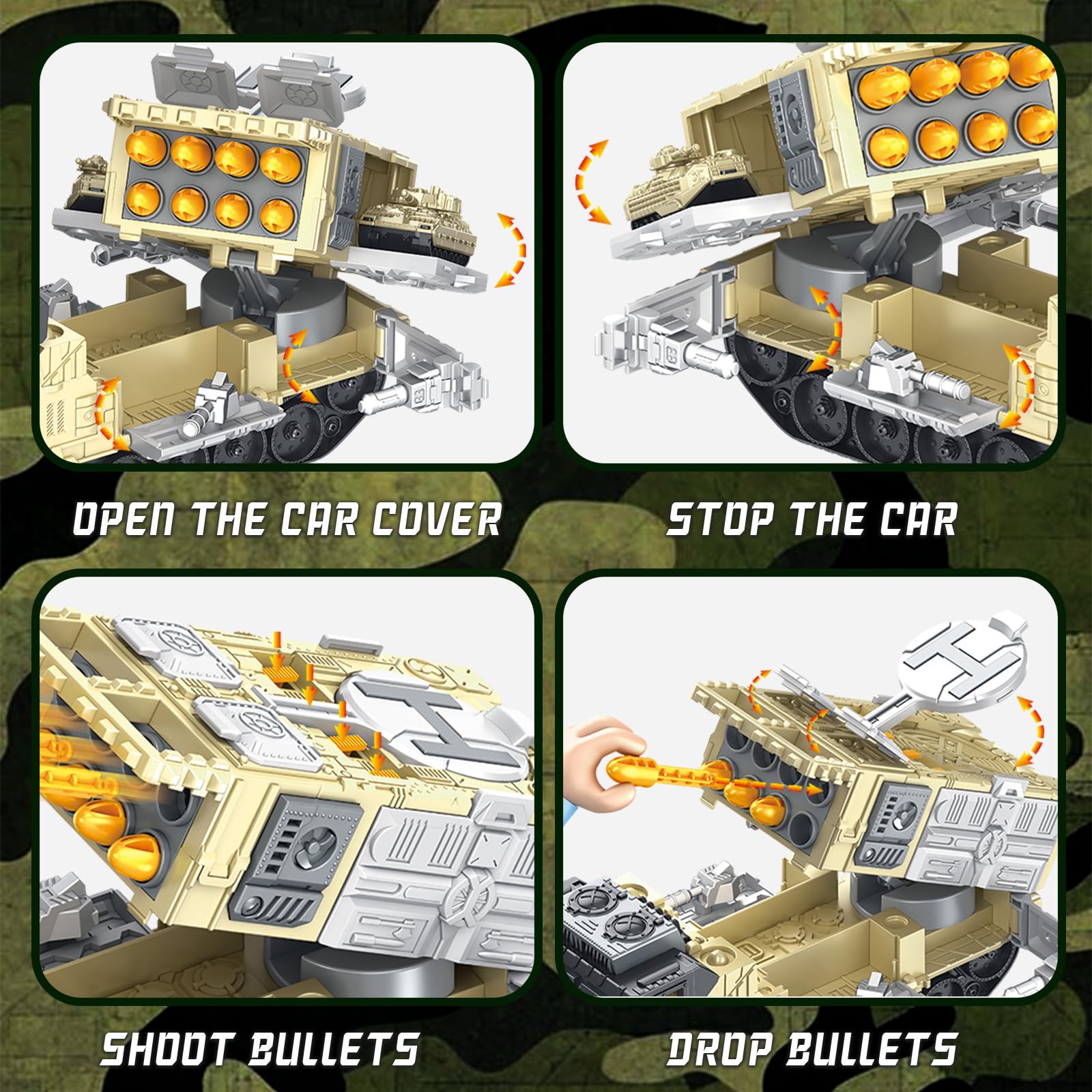 Giocattoli militari Serbatoio Playset con veicoli da combattimento, carri armati, elicotteri, militari uomini soldati, serbatoio dell'esercito auto giocattolo per bambini bambini bambini