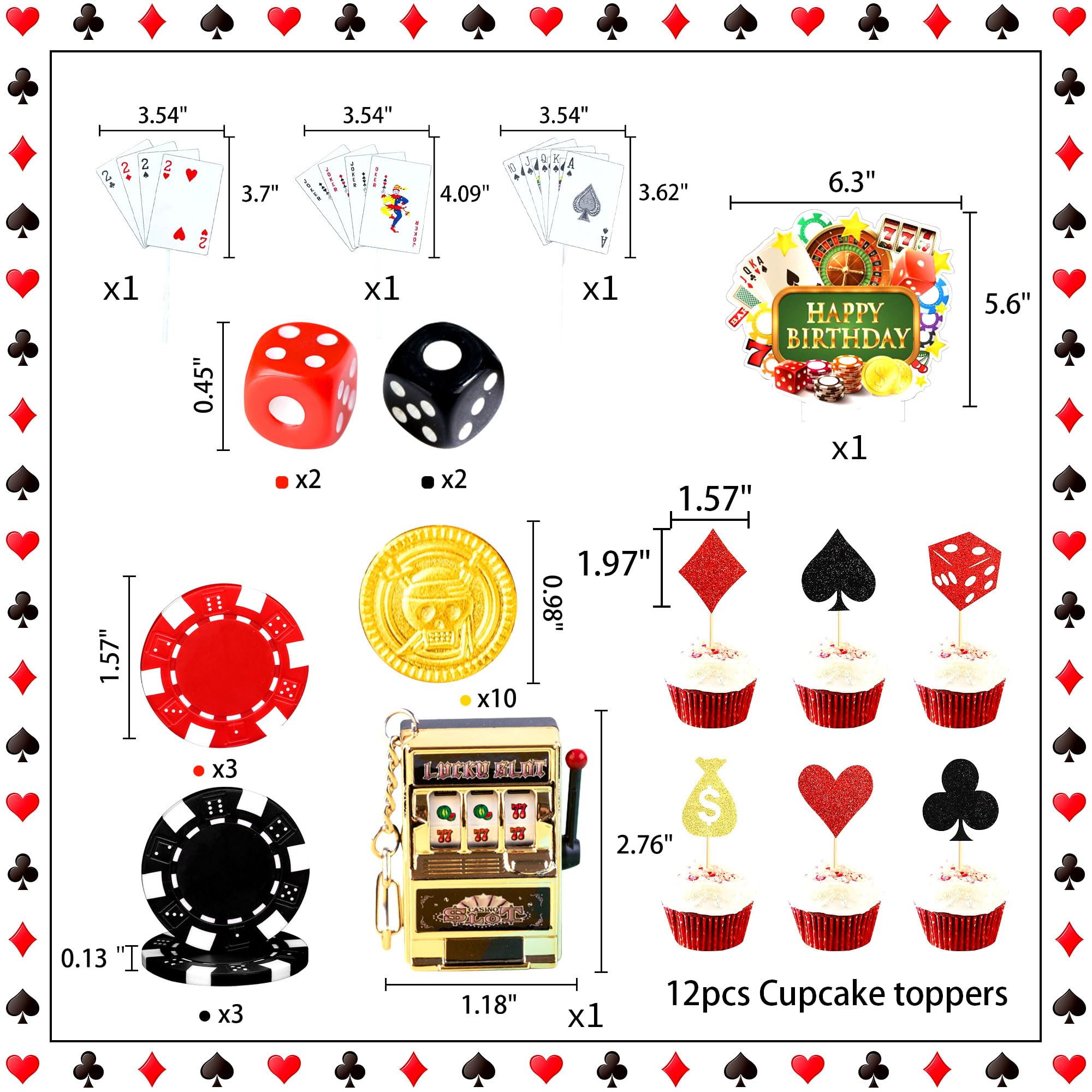 Casino Cupcake Ständer 3 Etagen - Poker Würfel Design Für 24 Cupcakes