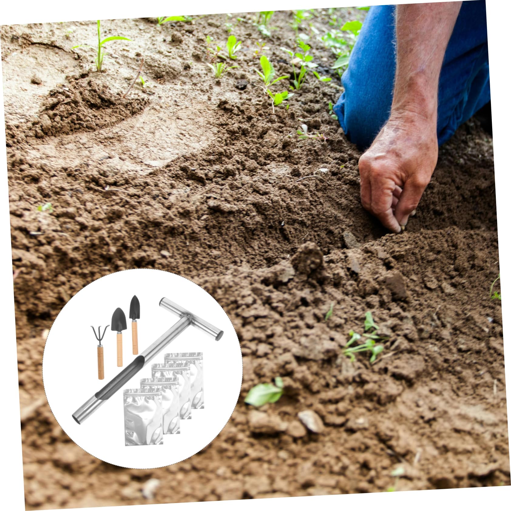 Bodenprobenentnahmewerkzeug aus Edelstahl mit T-griff für Gartenarbeit