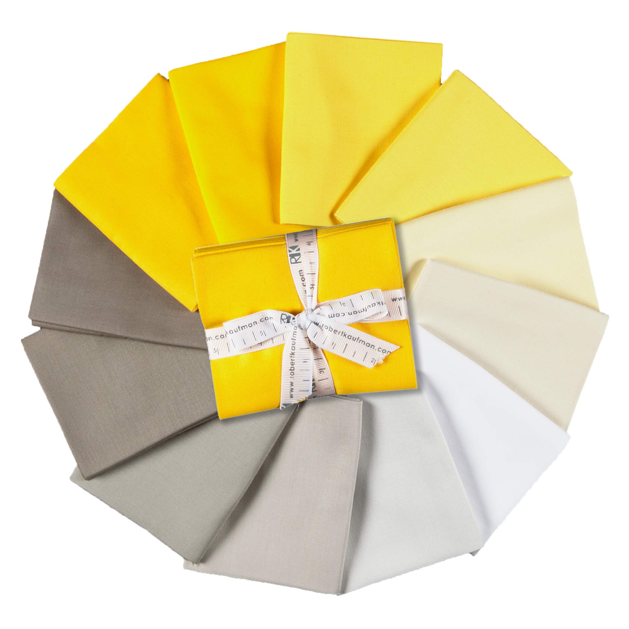 Robert KaufmanKona Cotton Fat Quarter Bundles 12 Piece Fabric, Sunny Side Up