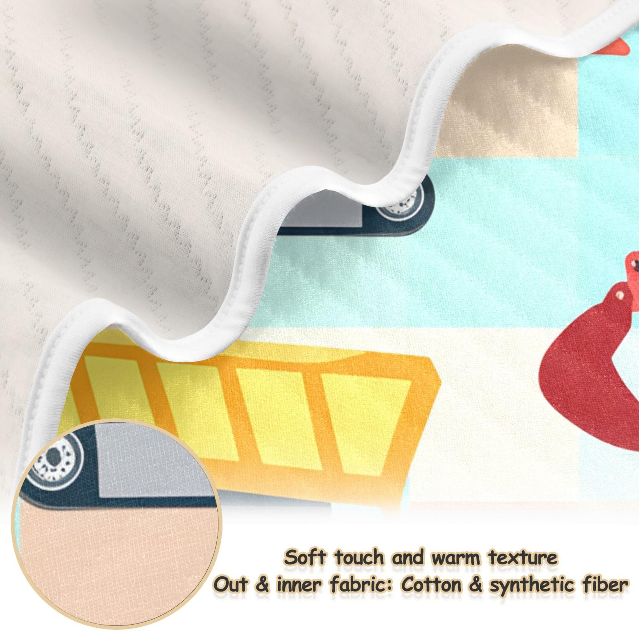 Burbuja Trucks Baby Blanket for Boys Girls, Nursery Soft Warm Swaddling Receiving Baby Blankets, 30x40 in Toddler Blanket