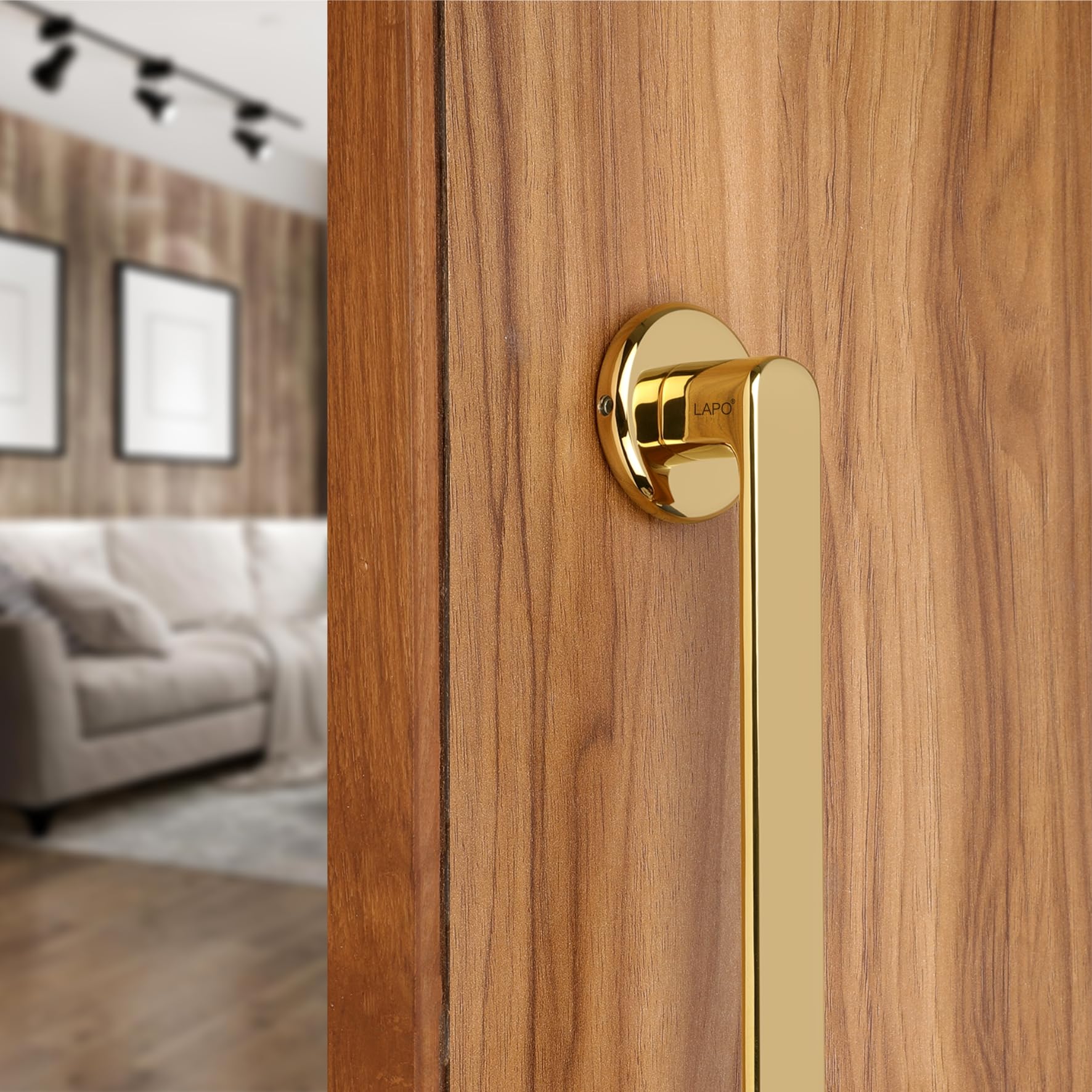 LAPO Classic Pull Bar Handle for Main Entrance | 8Inch Gold Pull Handle with 200mm Hole Center| Ideal for Home & Hotel Doors | Fits 30 to 100mm Wooden Door | 3Yrs Warranty| Easy Fixing Screw | 1Piece — Amazon image 8