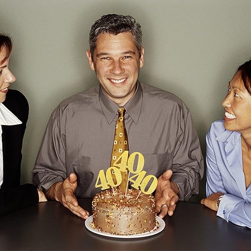 Miniatura 7 de 12 piezas de palitos de centro de mesa con purpurina para 40 cumpleaños, número 40, decoración de flores para 40 cumpleaños, aniversario, fiesta,