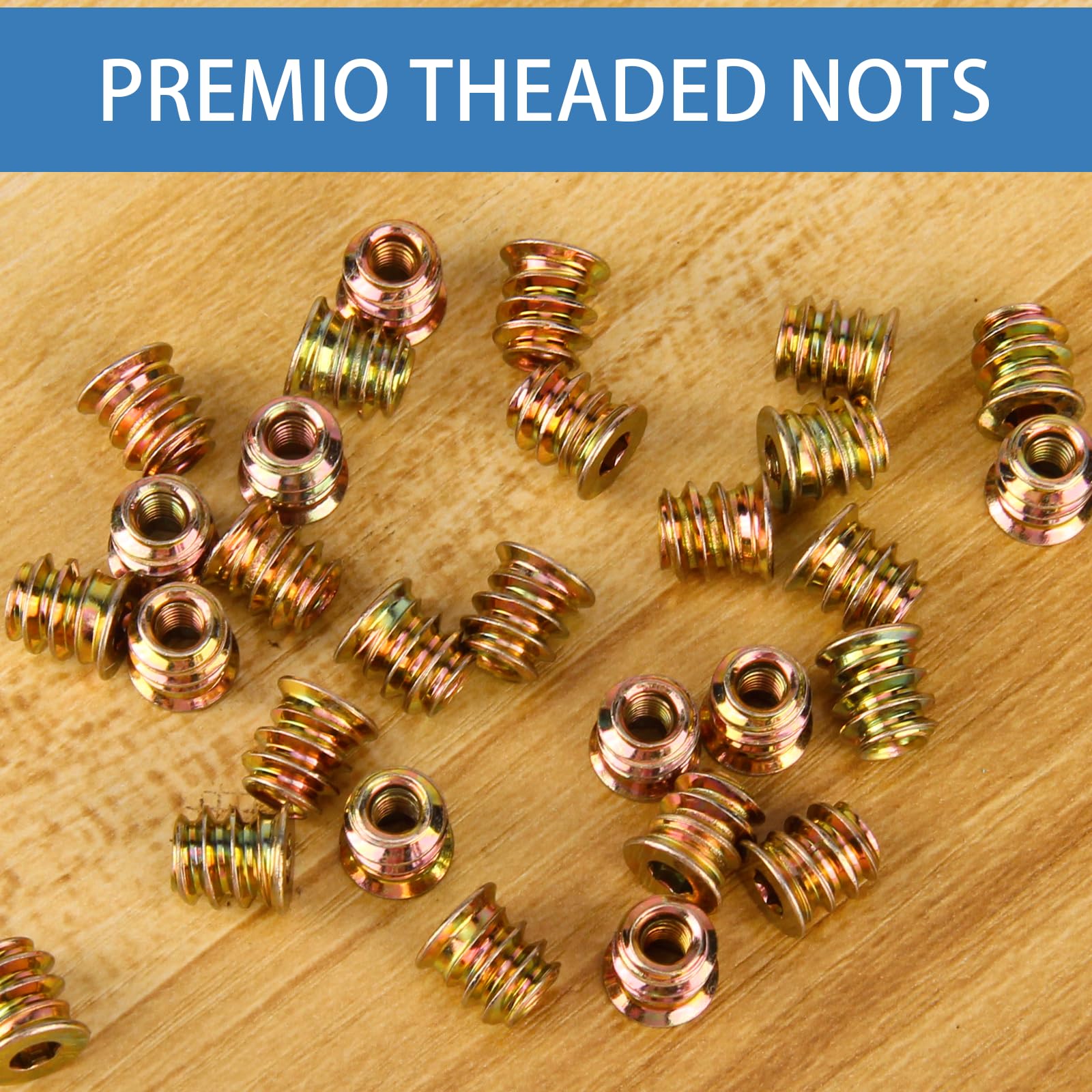 80 Pezzi Inserti Filettati per Legno M4 x 10mm | Dadi da Avvitare al Legno Esagono Inserto Filettato Esagonale Denti Interni ed Esterni per Mobili in Legno Assortimento