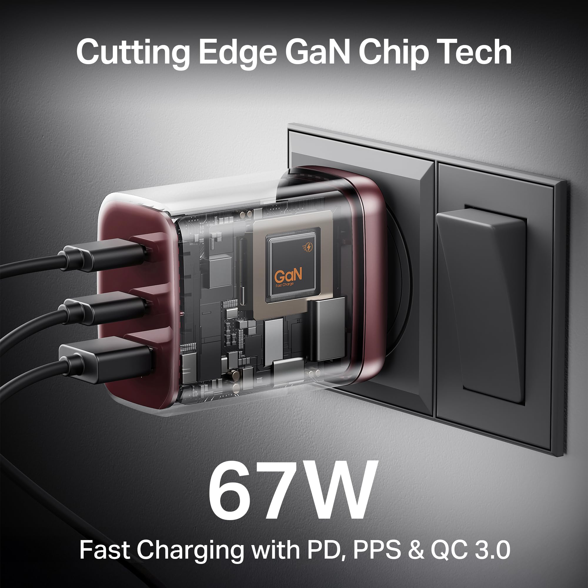 boAt 67W GaN laptop Charger, Ultra-Fast Triple Port Fast Cha -3