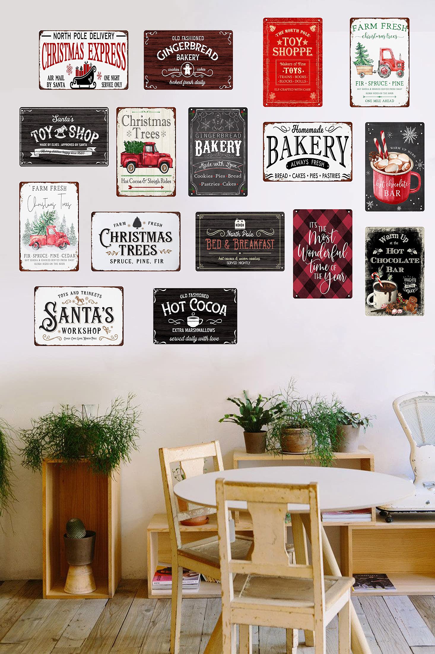 "Hot Chocolate Served Here" Vintage Tin Sign - 8x12 Inch Retro Metal Wall Decor For Cafe, Bar, Kitchen