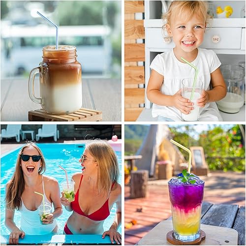 Miniatura 9 de pajitas de plástico, 200 palos pajitas desechables de plástico pajitas flexibles multicolor pajitas beber plástico reutilizable, adecuado para todo