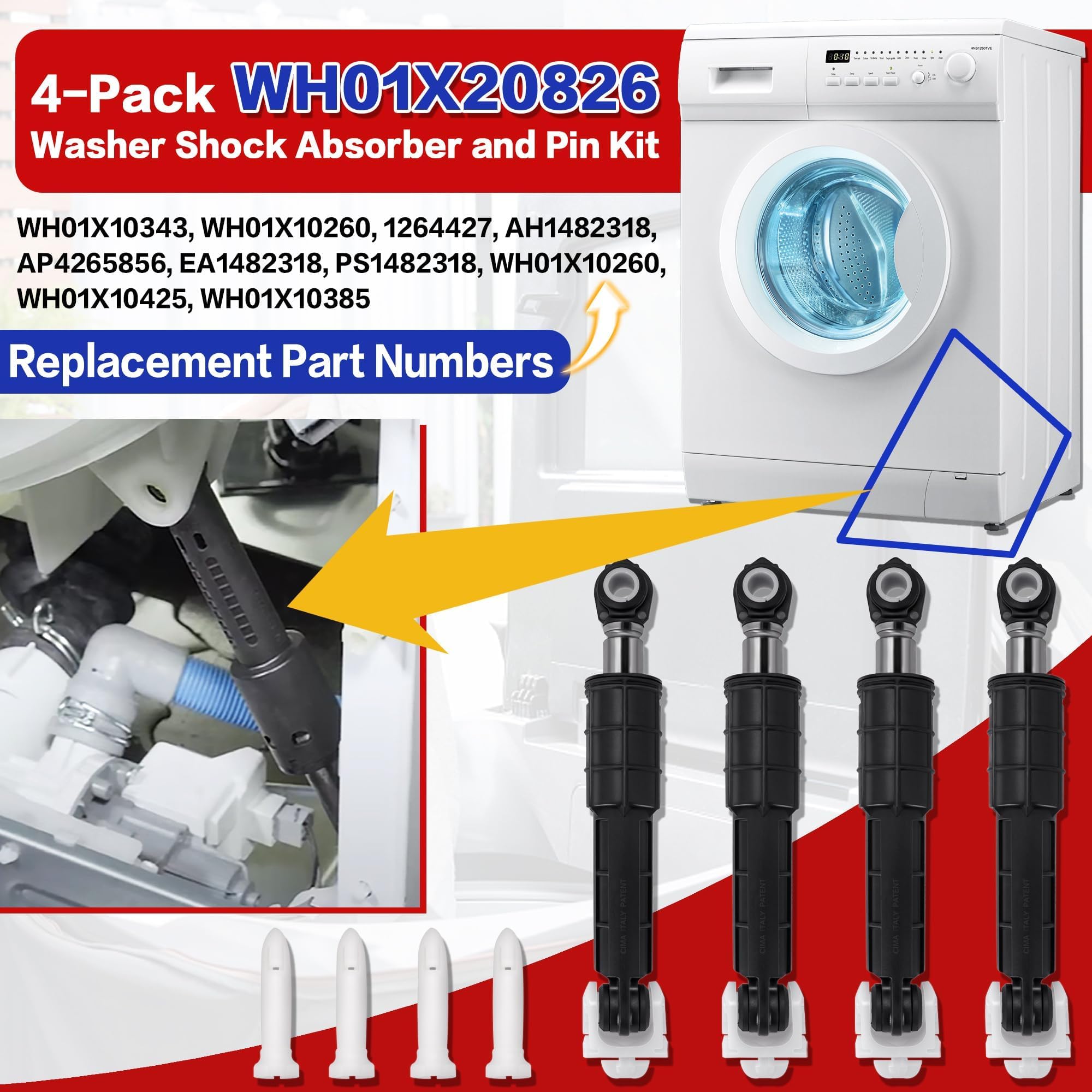 Amazon.com: GFW450SSM1WW GFW450SPM1DG Washer Shock Absorber Fit