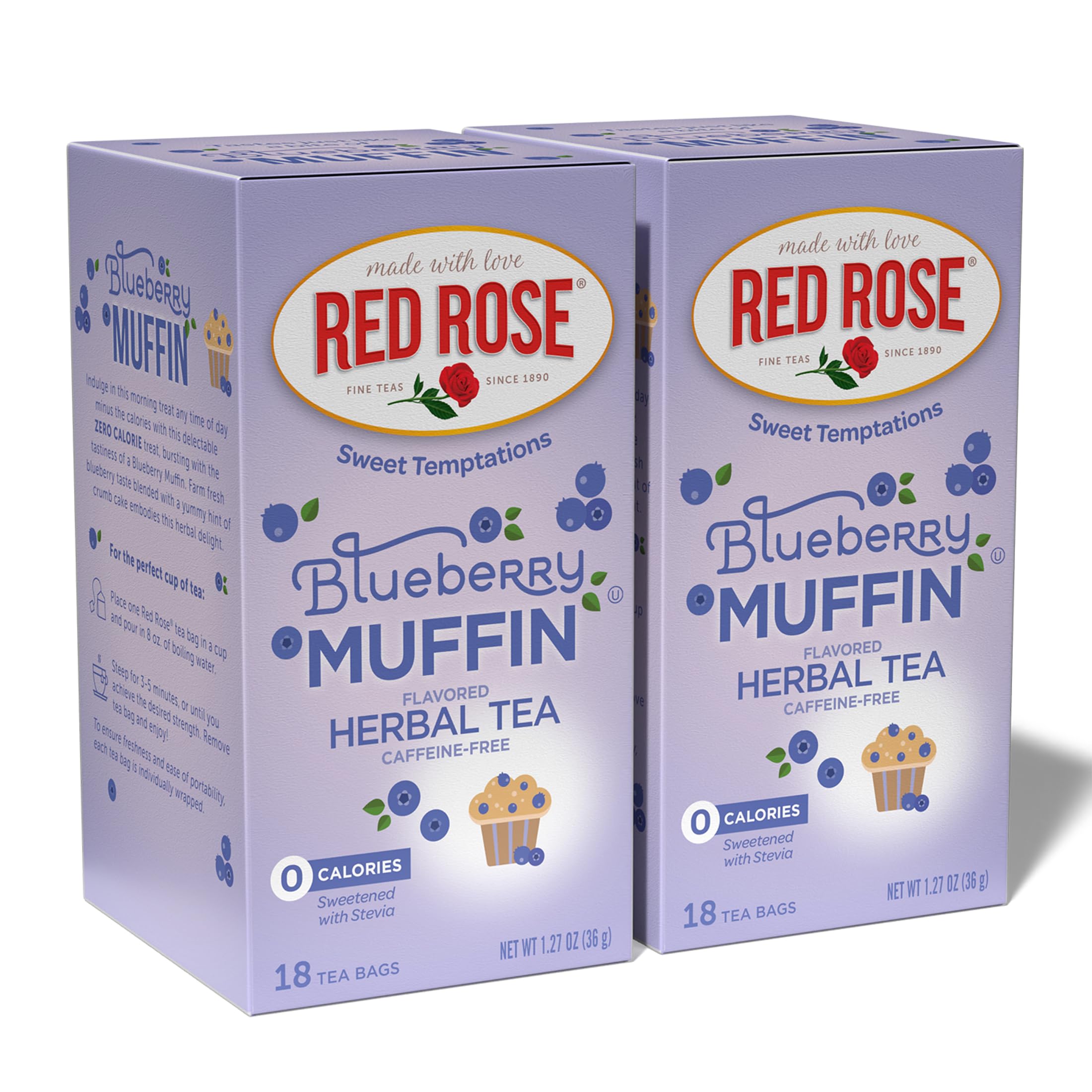Red Rosesweet Temptations Dessert Tea Blueberry Muffin Zero Carbs