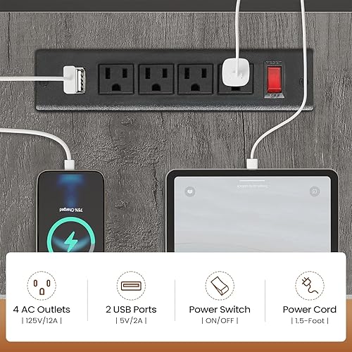 Miniatura 7 de SEDETA Escritorio ejecutivo de 63 pulgadas, escritorio de oficina grande con cajón de archivos, escritorio en forma de L con cajones, escritorio de
