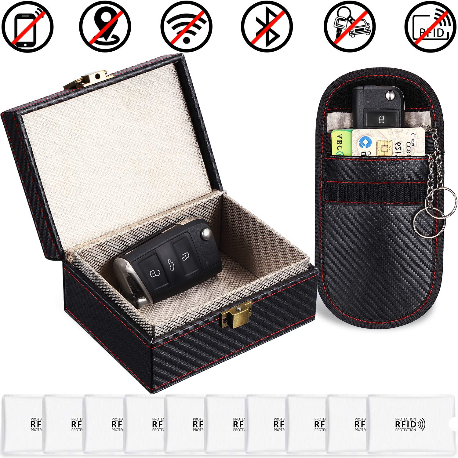 Buy Faraday Box and Faraday Bag for Key Fob10 Packs RFID Signal