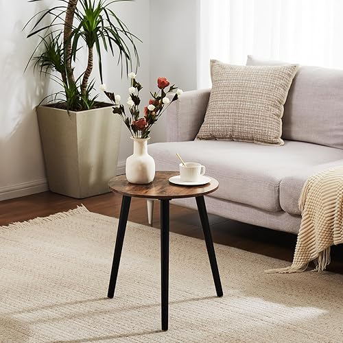 Miniatura 8 de Apicizon Mesa auxiliar redonda, mesa auxiliar moderna, mesa auxiliar de guardería para espacios pequeños, dormitorio, sala de estar, 16.5 x 20