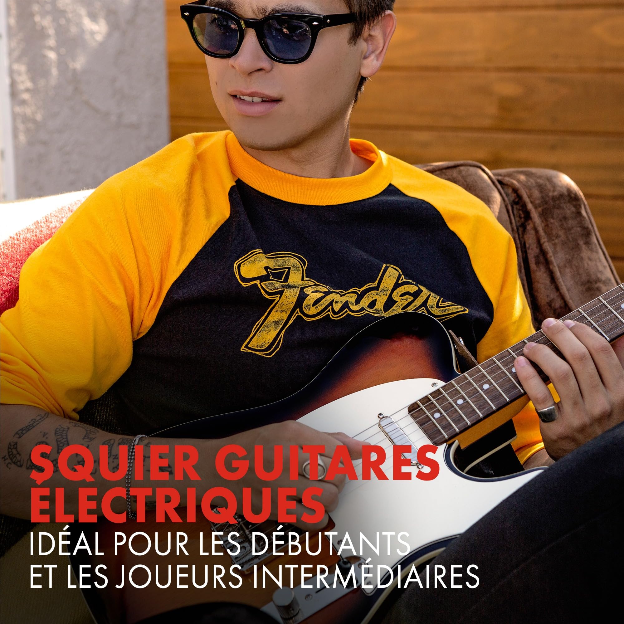 Guitare électrique FSR Squier Sonic® Stratocaster® HSS, touche en érable, pickguard blanc, California Blue