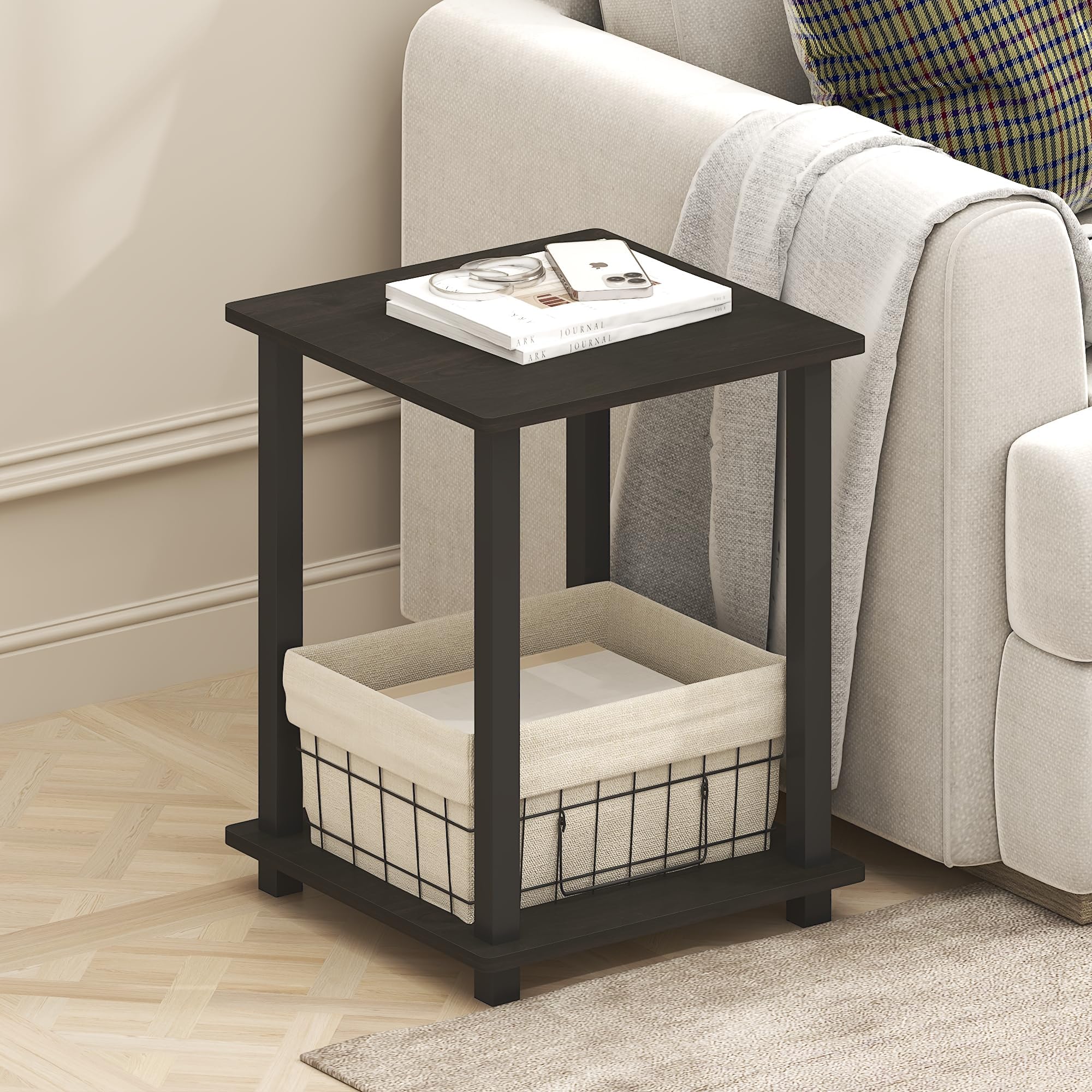 Simplistic Side Table Set of 2, End Table, Night Stand, Nightstand, Bedside Table, for Living Room, Bedroom, Black Espresso