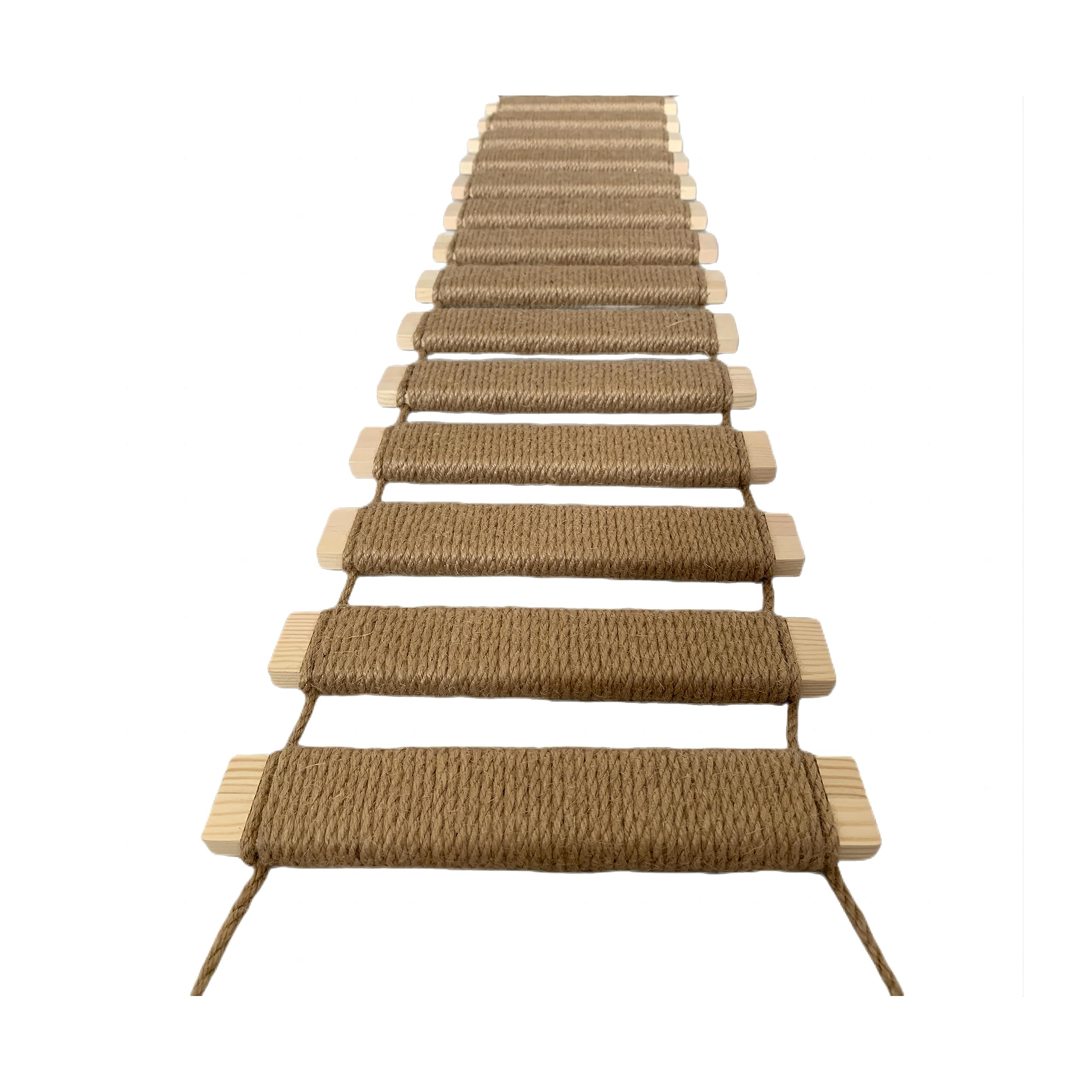 HoveeLuty Katzenleiter - Hängende Kletterbrücke Aus Holz Mit Leinenseil | Kratzbaum Alternative