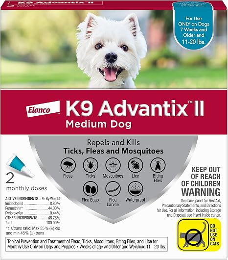 Amazon.com: K9 Advantix II Flea and Tick Prevention for Medium Dogs (11 ...