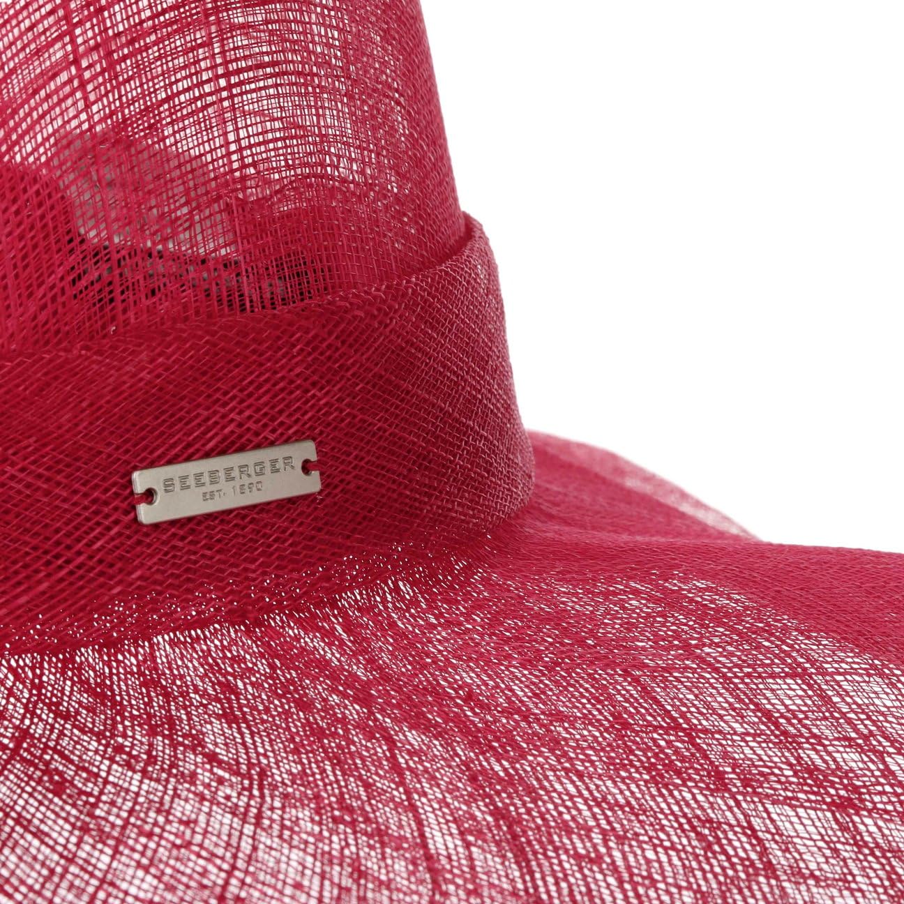 Seeberger Sombrero de Paja Sinamay Wavy Brim Mujer - Sol ocasión Especial con Banda Grosgrain Primavera/Verano Verano