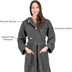Nine West - Unisex Bathrobe - Made with 100% Turkish Cotton Terry Cloth for Spa & Hotels, High Absorbent & Comfy Hooded Robes