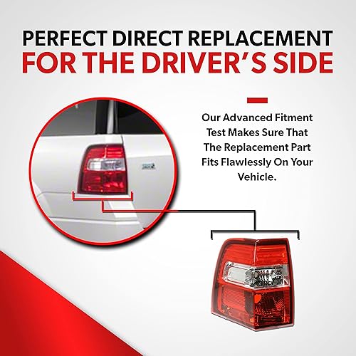 Miniatura 4 de Conjunto de luces traseras para Ford Expedition 2007 2008 2009 2010 2011 2012 2013 – Para el lado del conductor de las luces traseras Expedition –