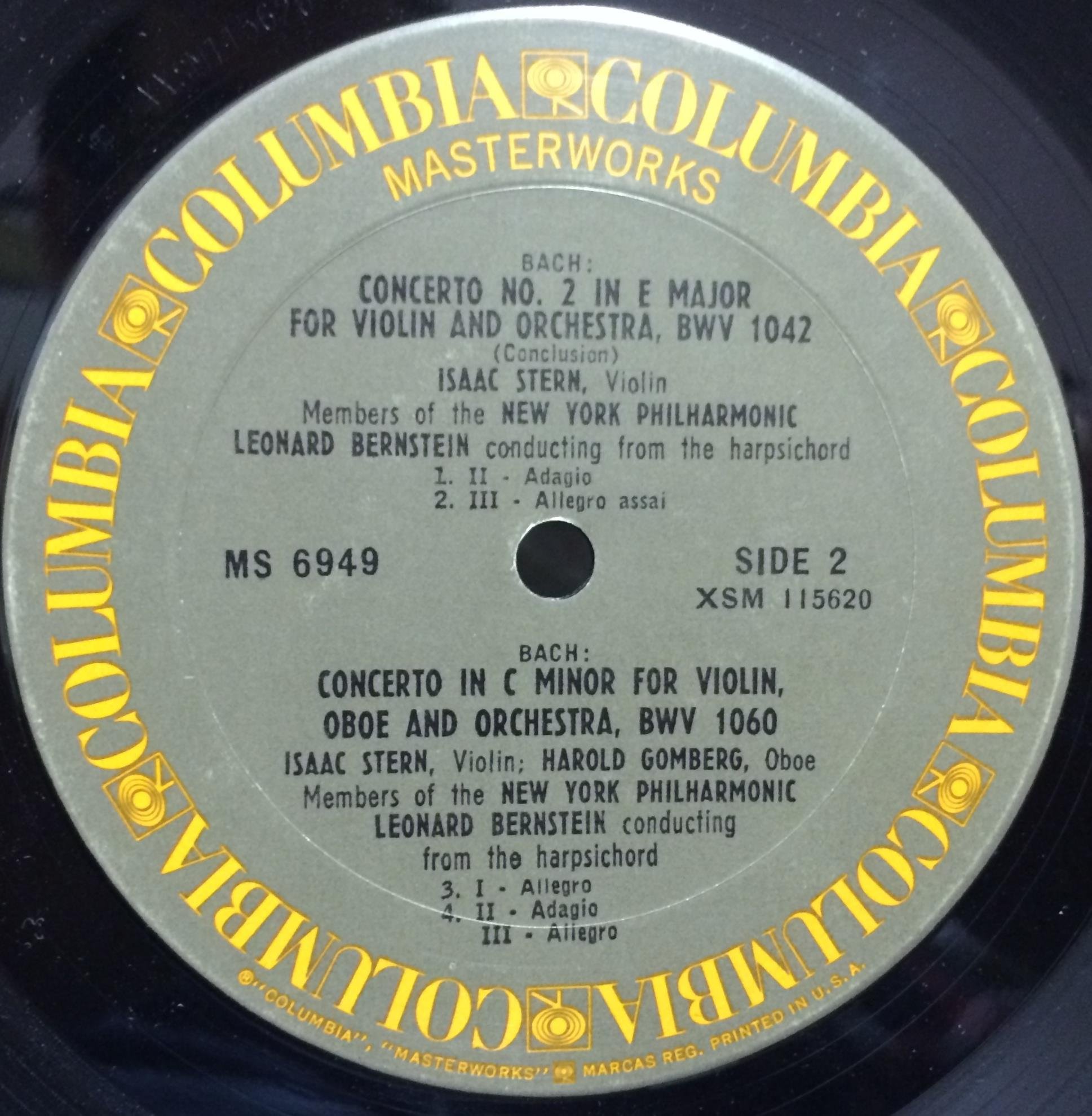 Isaac Stern / Leonard Bernstein / Harold Gomberg: Bach Concertos - Image 3