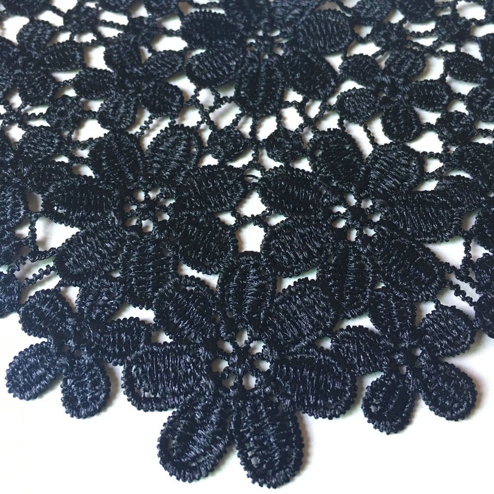 Amazon.com: Polyester Black Big Flower Necklace Lace Collar Fabric