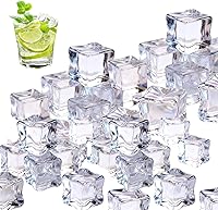 Bolsdoic 50pcs Realistic Acrylic Fake Ice Cubes 0.7" - Sparkling Vase Fillers, Wedding Table Decor, Photography Props