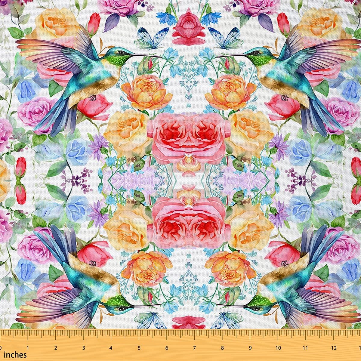 Feelyou Fish Bait Upholstery Fabric for Chairs, Colorful Fishing Hooks Fabric by The Yard, Fishing Lure Decorative Fabric for Upholstery and Home DIY Projects, 1 Yard