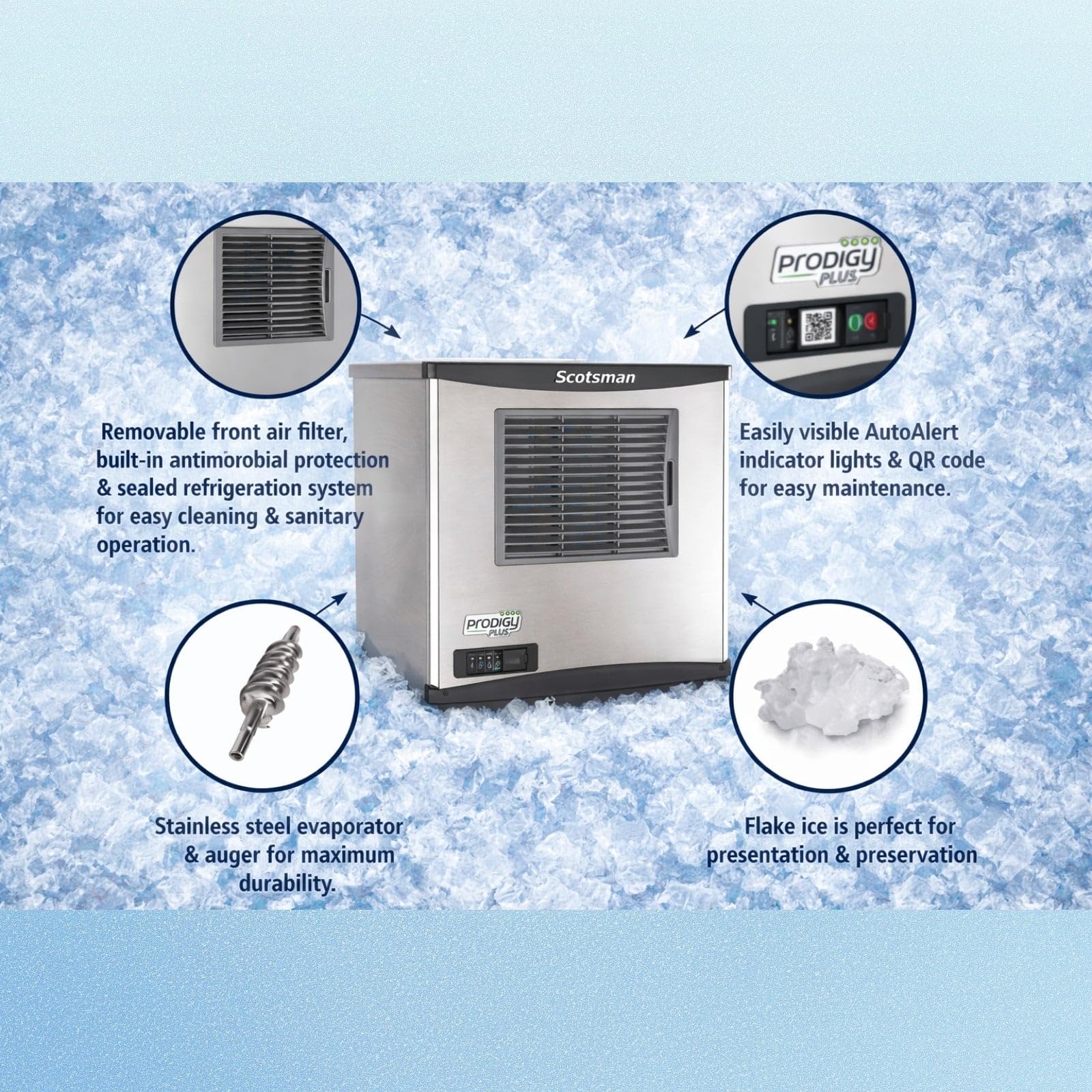 Scotsman Prodigy Plus Flake Ice 22" Ice Maker - 800 Lb/Day on Fridge.com - View 5