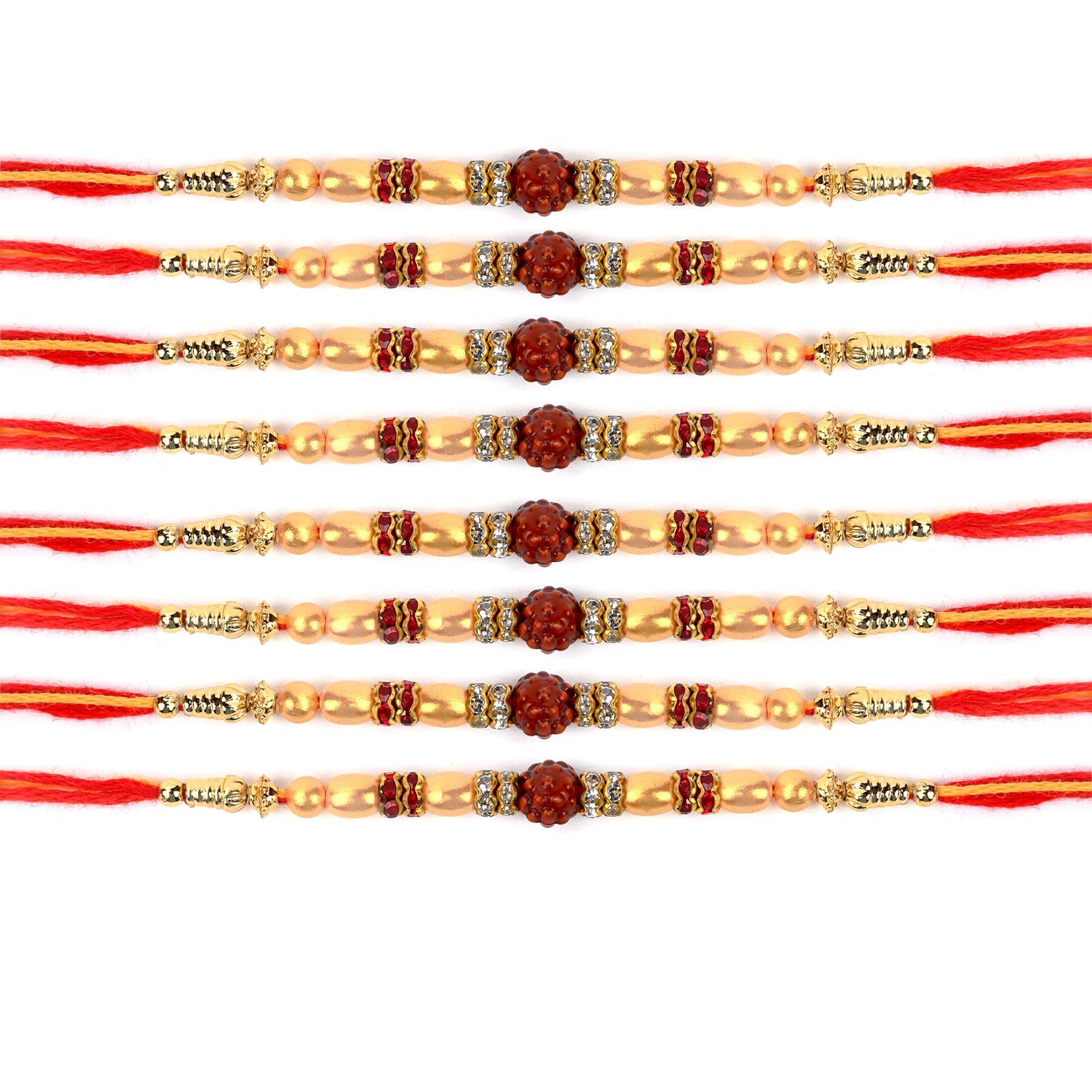 RUDRA CENTRERudraksha & Pearl Design Rakhi with Designer Spacer