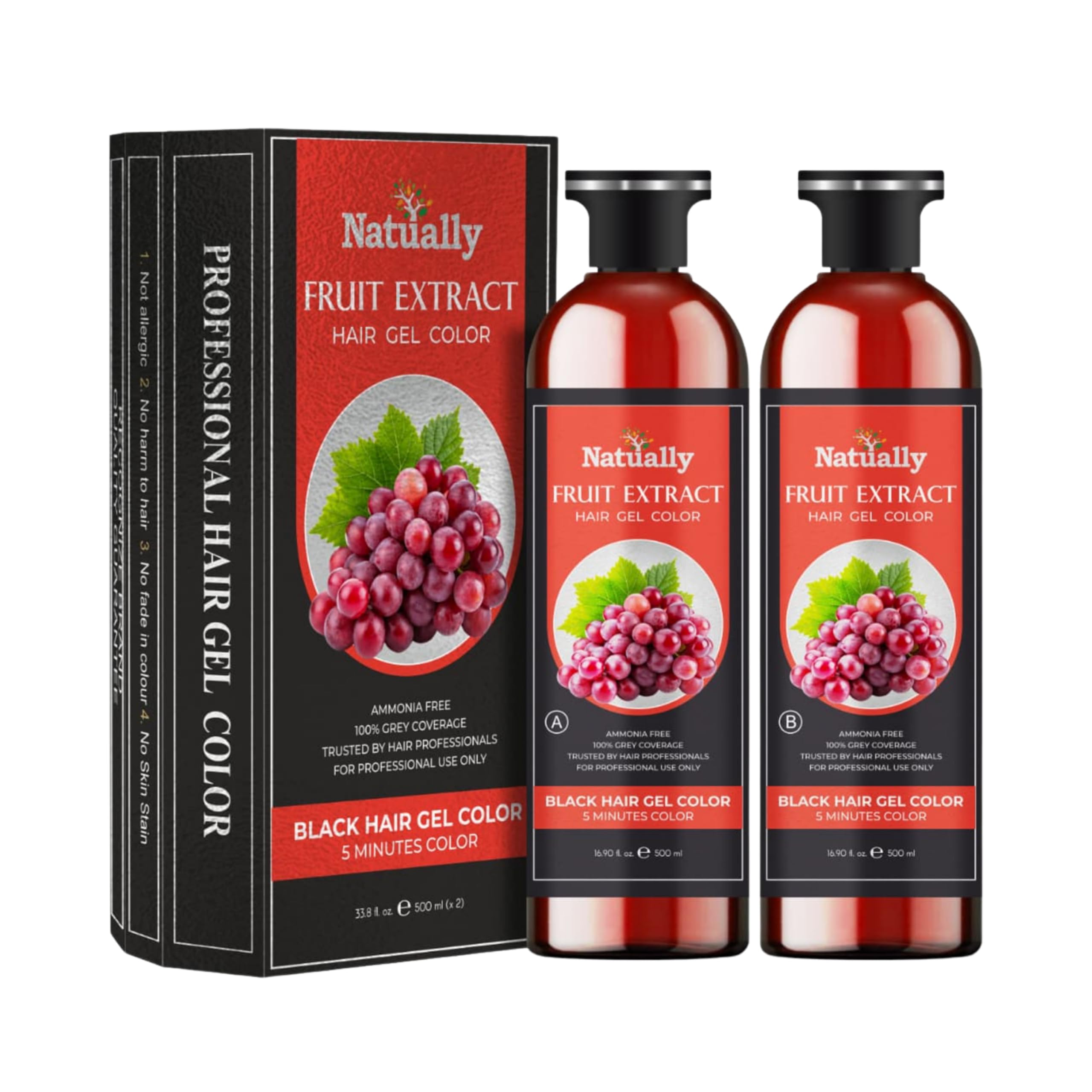 Herbal Extract Wine Hair Gel Color for Men & Women -500ml | Ammonia Free Permanent Hair Color | 100% Grey Coverage | Wine Infused Nourishing Formula | Long Lasting Black Hair Color Gel-picture-38