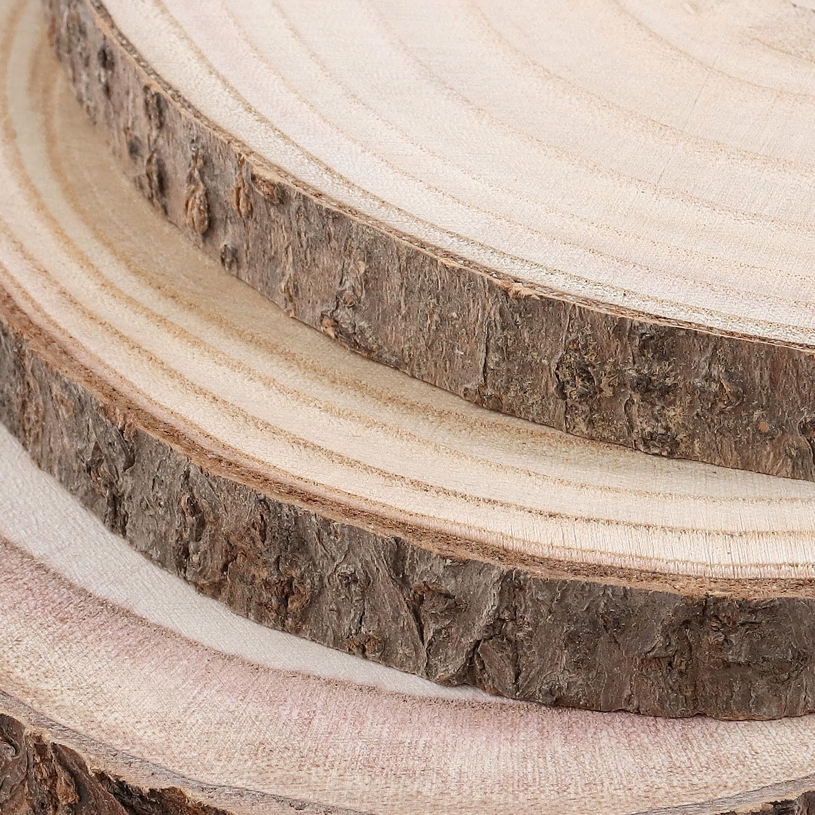 PINGEUI 12 Stück Holzscheiben, 17,8 - 20,3 cm, natürliche Holzscheiben, Kreis-Bastelarbeiten, rund, rustikal, DIY Holzkreis, Handwerk für Hochzeitstischdekoration