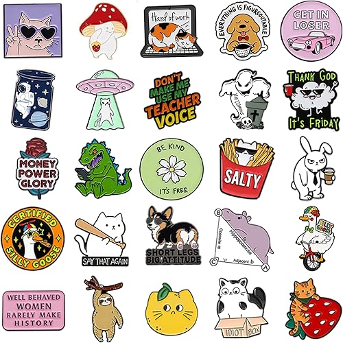 Miniatura 4 de Juego de 204050 pines de mochila esmaltados, divertidos pines esmaltados a granel, broches estéticos, alfileres de solapa, anime para mochilas,