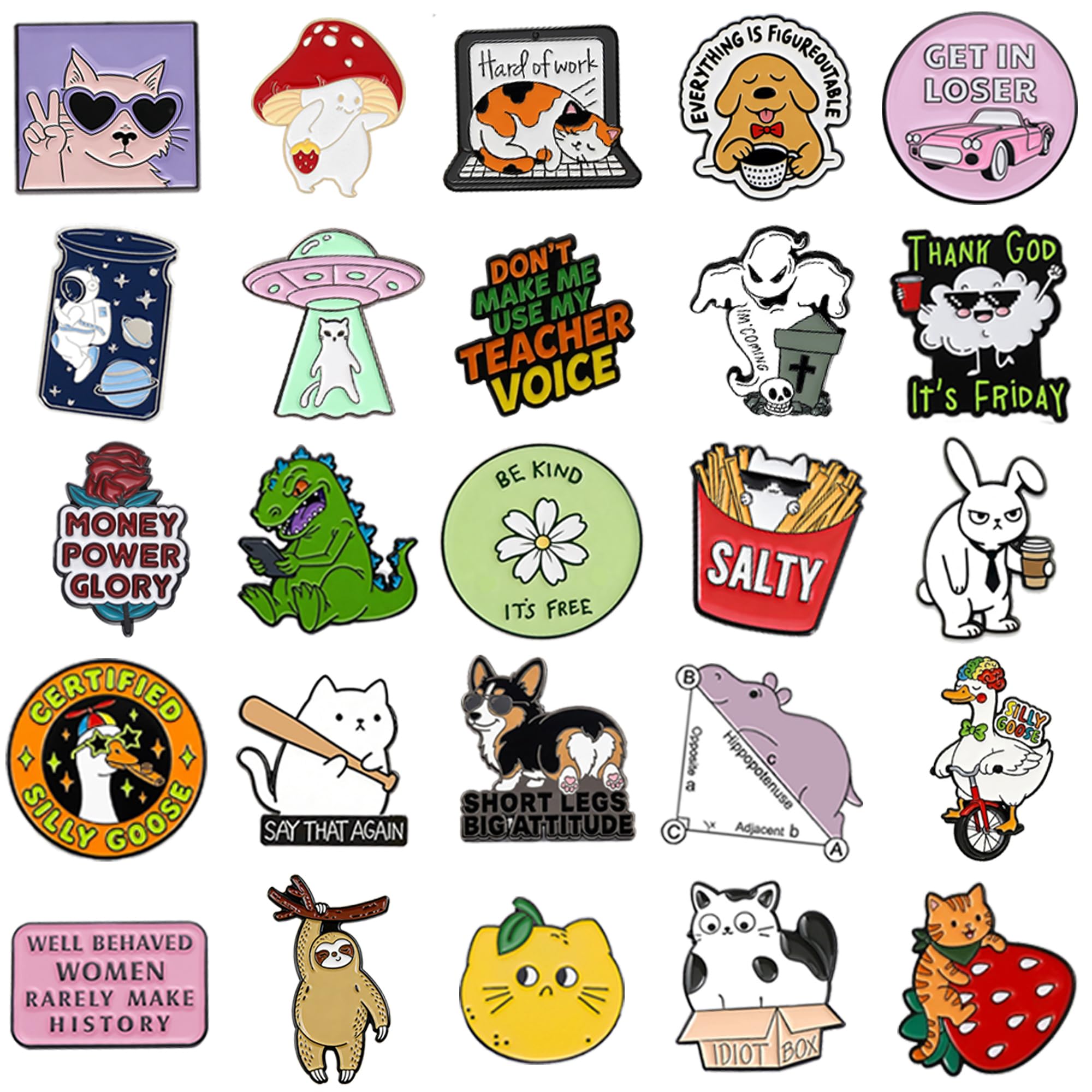 SINCCO Enamel Pins, Plastic, Metal, Zinc