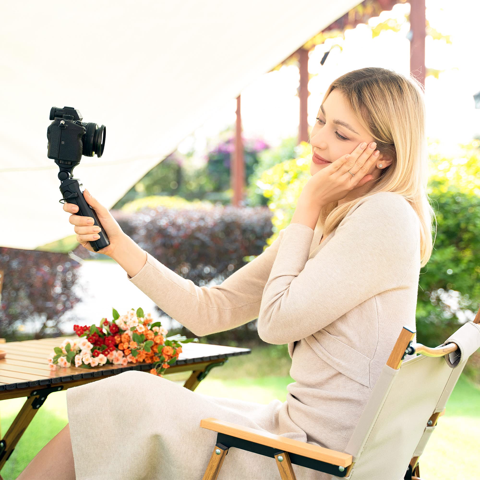 JJC Poignée de Prise de Vue et trépied avec Télécommande pour Sony a7 IV a1 ZV-1 RX100 VII, RX100 VI, RX100 VA, RX100 V, RX100 IV, a9 II, a9, a7S III, a7S II, a7S - pour Sony GP-VPT1