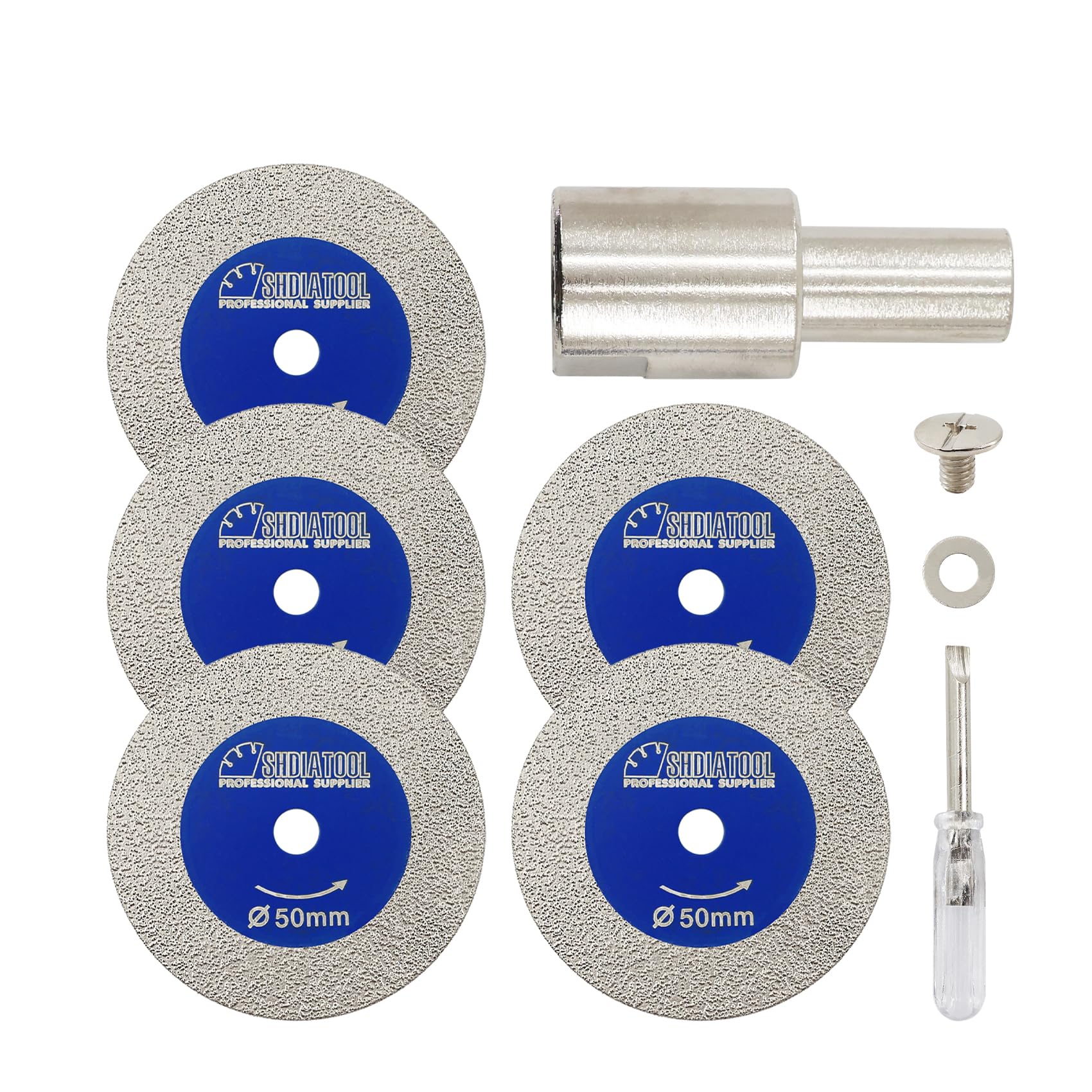 SHDIATOOL Mini Glasses Cutting Disc 50MM with M14 Flange and Screwdriver