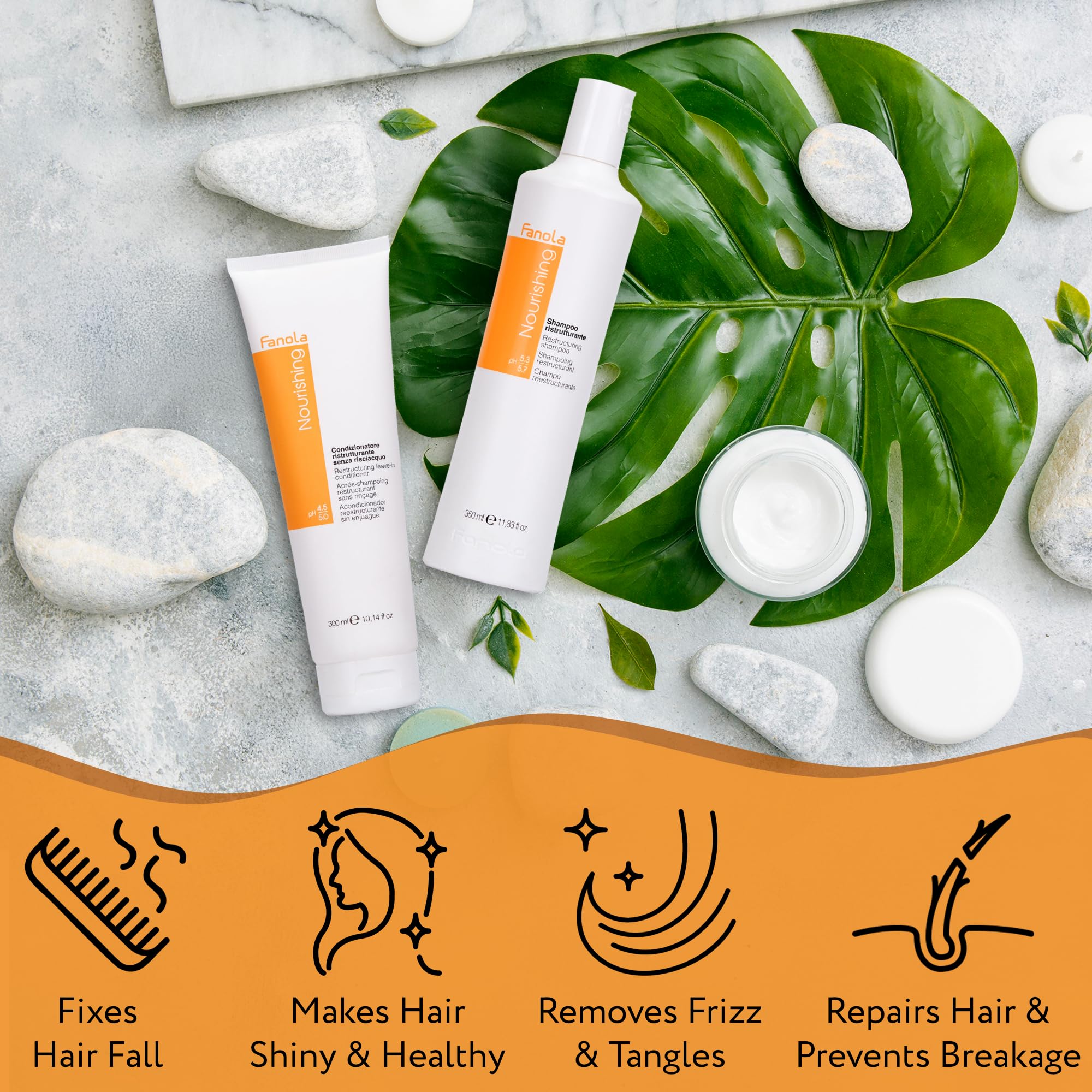 Damaged Hair Treatment Gift Set Bundle With Fanola Shampoo and Conditioner - Split End & Repair Treatment for Dry, Damaged Hair - Nourishing Restructuring Formula - Leave In Conditioner - Image 4