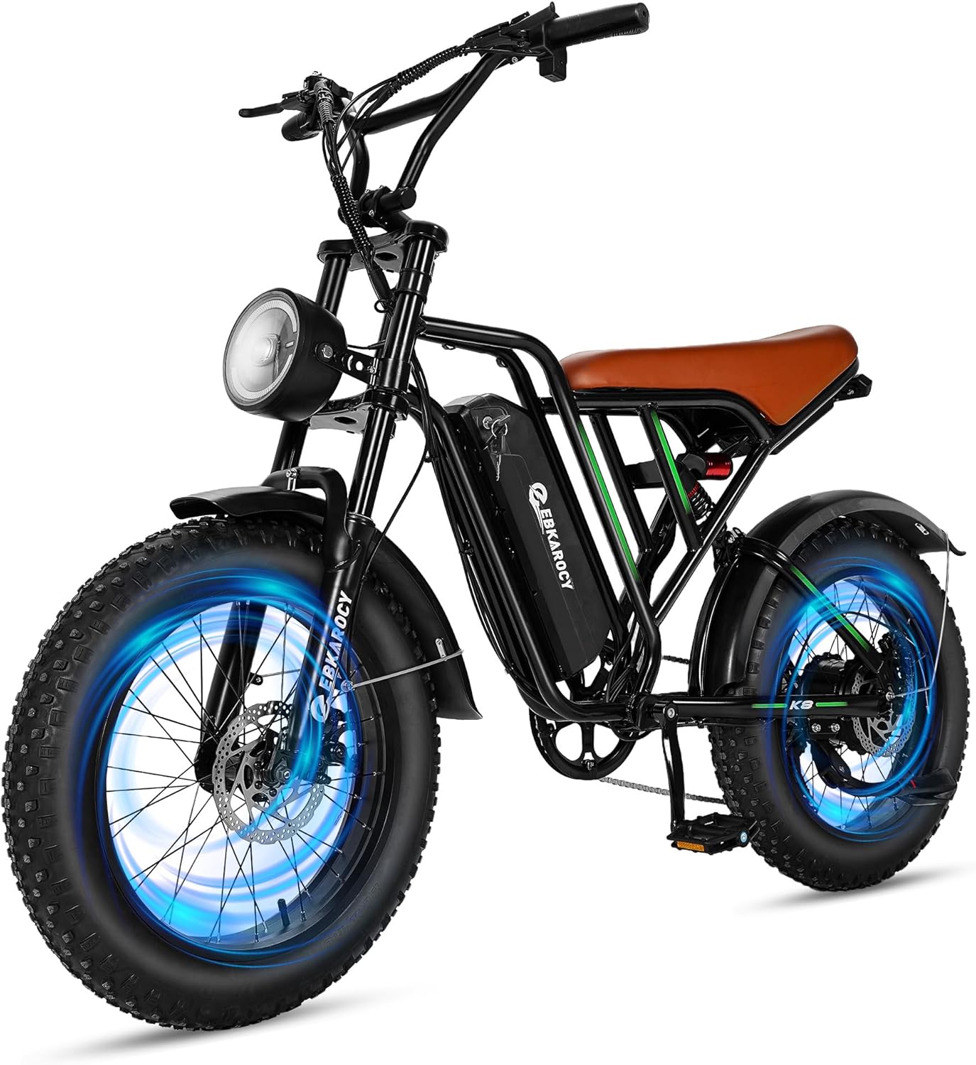 750W Peak Electric Bike for Adults, 20 Fat Tire Electric Dirt Bike with 48V 13AH Removable Battery, Max 25 MPH & 35+Miles, LCD Display, Full Suspension Ebike for Snow/Beach/Mountains/Road product image
