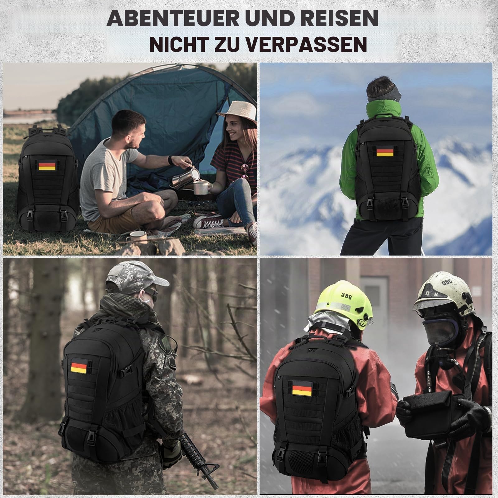 Jueachy Militär Rucksack Herren 30L Wasserdicht Molle Tactical Backpack Military Rucksack Große Kapazität Taktischer Rucksack Outdoor Wanderrucksack Trekkingrucksack für Assault Wandern Reisen Camping